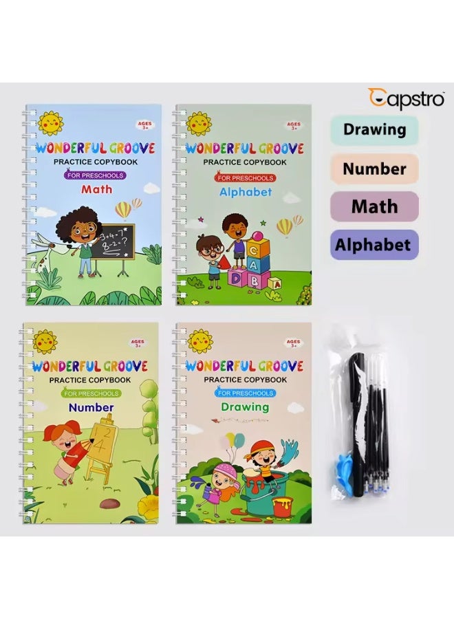 Capstro Handwriting Pen Control Practice Books for Kids – Guided Tracing Copybooks with Reusable Pen for Early Writing Skills & Screen-Free Learning – English Writing Practice Set - Image 1